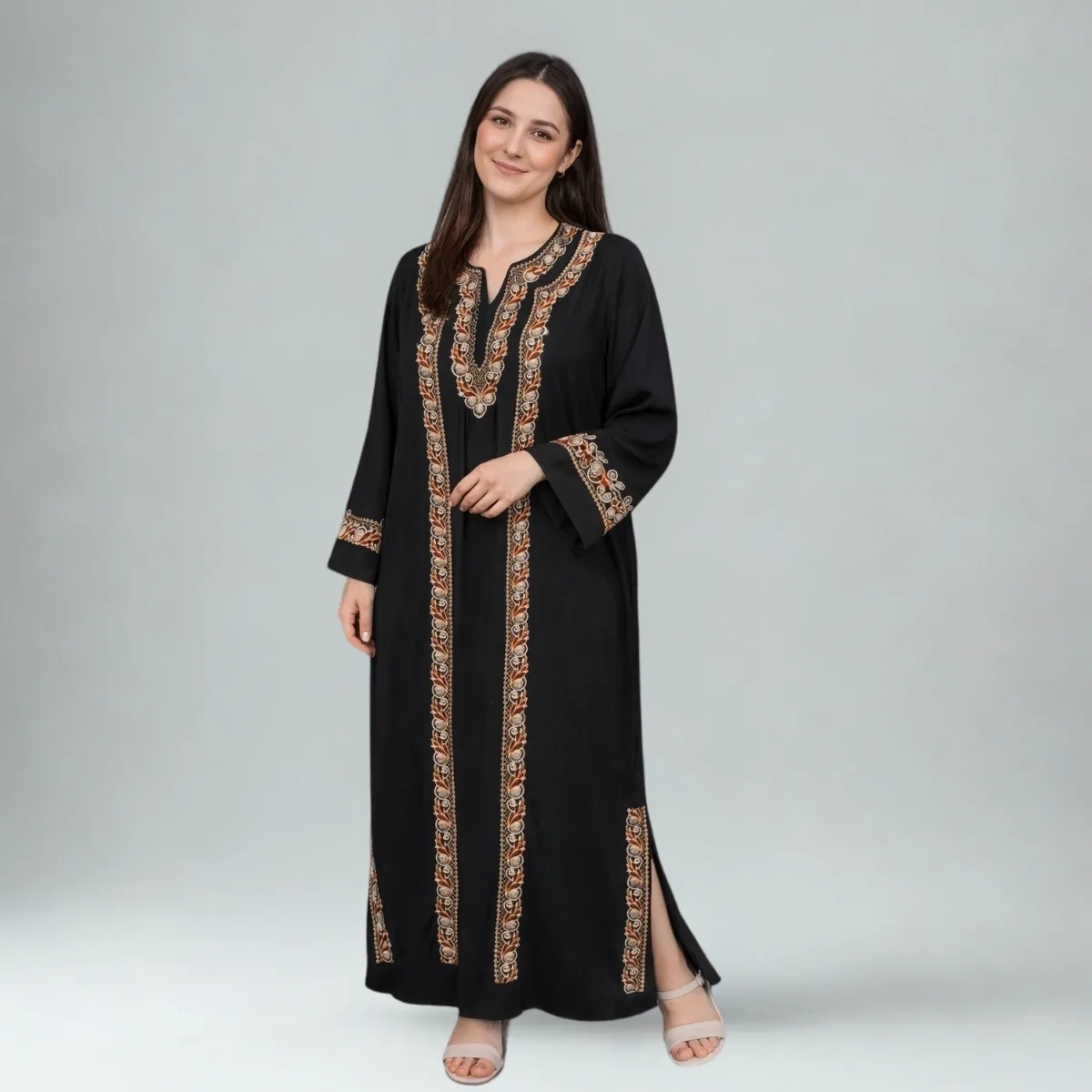 Black djellaba (traditional Arab costume)